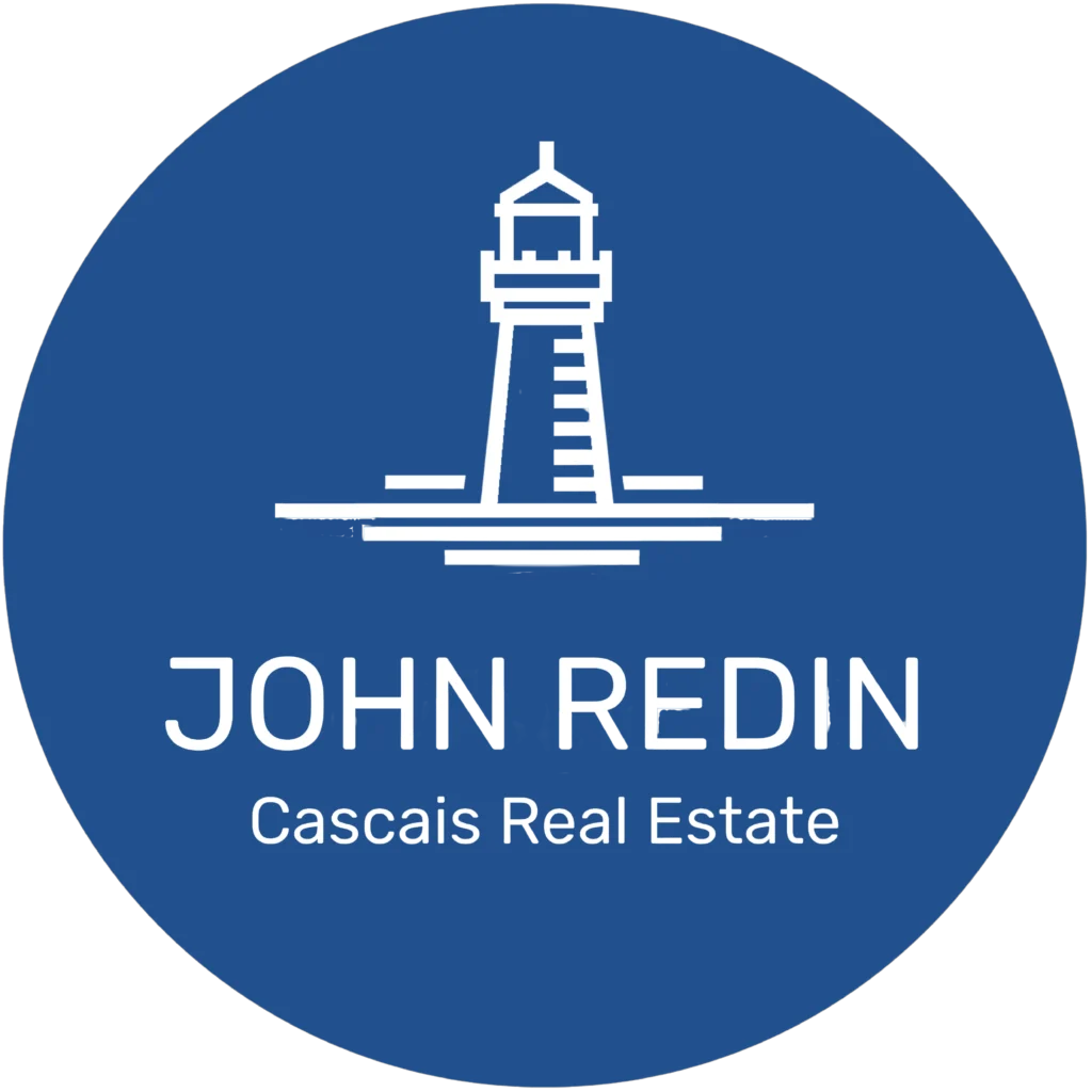 Logotipo de John Redin, consultor imobiliário em Cascais, com o icónico Farol de Santa Marta.